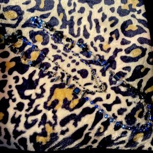 Different shades of blue long necklace great for layering